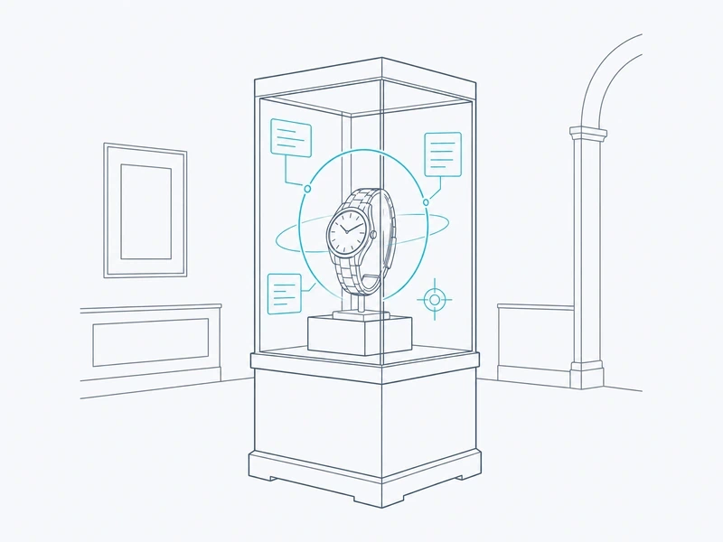 Transparent OLED showcase around a product in a museum